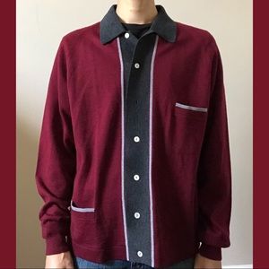 ITALIAN VINTAGE MAROON BUTTON UP CARDIGAN
